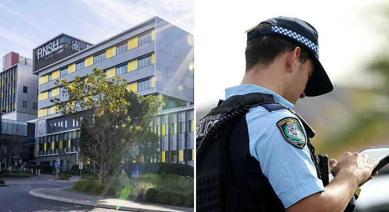 Royal North Shore Hospital 建築與警員的資料拼圖，並非襲擊畫面